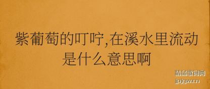 ���������ѵĶ���,��Ϫˮ��������ʲô��˼��