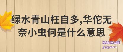 绿水青山枉自多,华佗无奈小虫何是什么意思